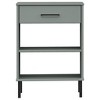 vidaXL Console Cabinet with Metal Legs Gray Solid Wood Pine OSLO - 4 of 4