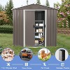 Acekool 6x4FT Outdoor Metal Storage Shed with Floor Frame, UV Resistant Waterproof Steel, Sloped Roof & Lockable Sliding Doors for Backyard - 3 of 4