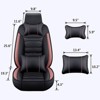 Bekrvio Universal 5-Seat Car Seat Covers Full Set, Premium PU Leather Waterproof Front & Rear Protector for Cars, SUVs & Trucks - 3 of 4
