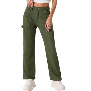INSPIRE CHIC Women's High Waist Baggy Y2K Street Casual Fashion Cargo Pants with Pockets - 1 of 4