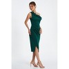Scuba One-Shoulder Trim Ruched Midi Dress - 3 of 4