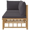 vidaXL 2 Piece Patio Lounge Set with Dark Gray Cushions Bamboo - 4 of 4