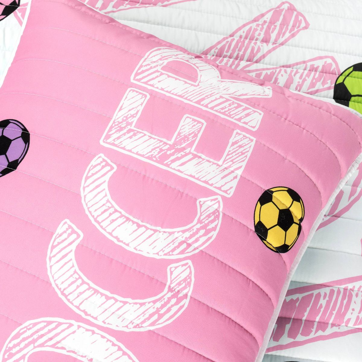Kids' Girls Soccer Kick Reversible Oversized Quilt Set Purple - Lush Décor - thumbnail 9