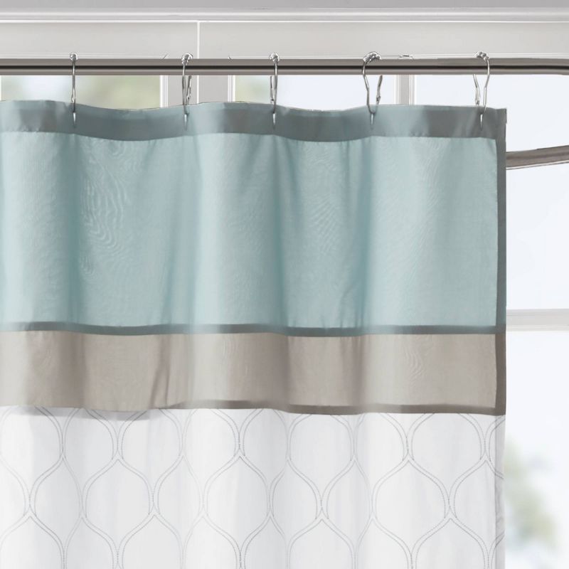 Stacie Embroidered Shower Curtain Seafoam - 510 Design, 3 of 4