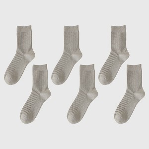 Anna-Kaci 6pk Men's Wool Crew Socks - Soft, Durable & Anti - Pilling - 1 of 4