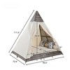 VisioGear Patio Daybed With Cushions, 90.5" Outdoor Sunbed With Colorful Pillows, Tent Shape, Gray & Beige, 90.5"*72.4"*102.4" - 3 of 4