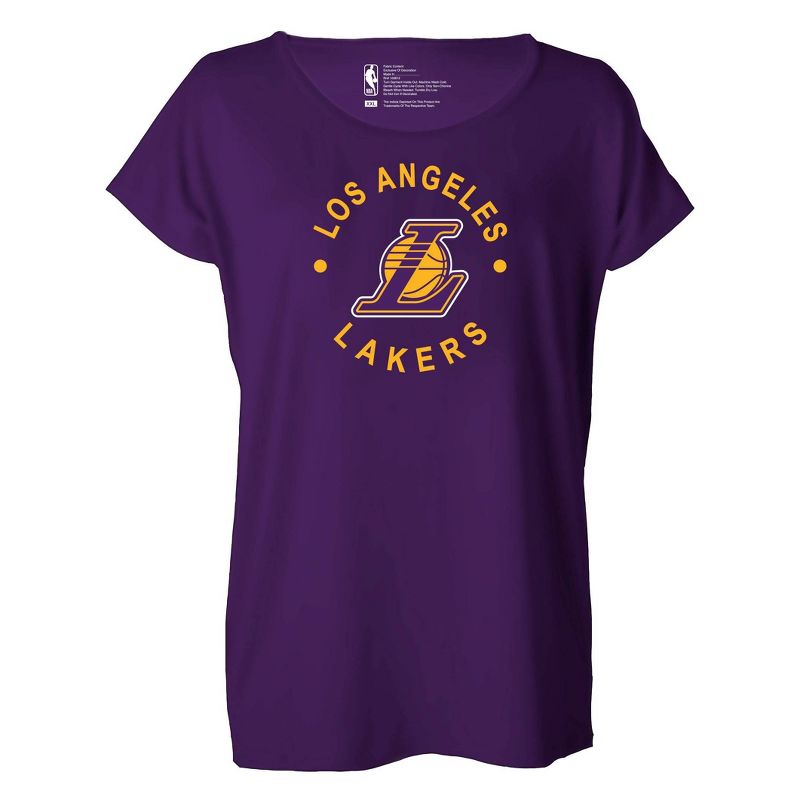 NBA Los Angeles Lakers Women&#39;s Dolman Short Sleeve T-Shirt, 1 of 5