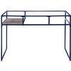 Gulches Glass Top Writing Desk - Blue/Red Finish, 5mm Clear Glass, Metal Sled Base, Open Wooden Shelf, 70lbs Top Weight Limit - 3 of 4