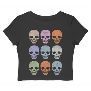 Social Collective Women Skulls Short Sleeve Graphic Cotton Baby Tee - 1 of 4
