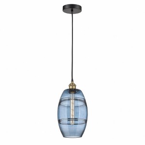 Vaz - 1 Light Cord Hung Mini Pendant In Industrial Style-9.88 Inches Tall and 8 Inches Wide - 1 of 1