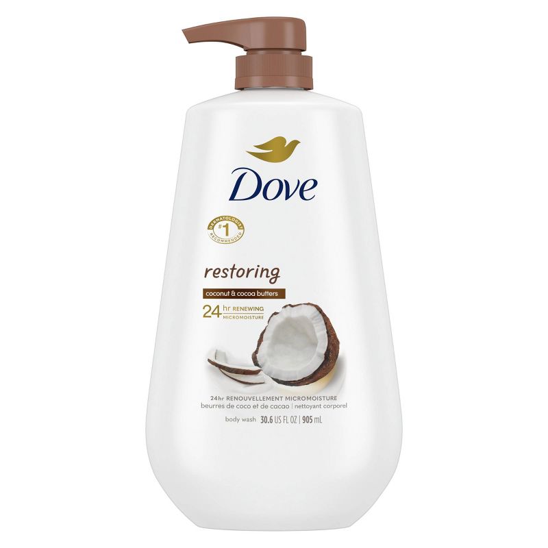Dove Beauty Restoring Body Wash Pump - Coconut &#38; Cocoa Butter - 30.6 fl oz, 3 of 15