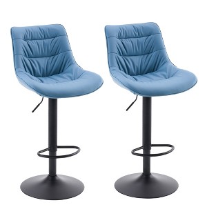 YOUNIKE Adjustable Swivel Counter Height Bar stools Set of 2 Modern Leather Island Barstools Seat Size 19.69"Wx15.75"Dx(22.83-32.28)"H - 1 of 4