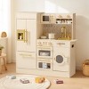 ROBOTIME Play Food And Toy Kitchens Kids Wooden Kitchen Play Set, Pretend Playset Toy with Refrigerator, Oven, Dishwasher, Beige, 11.6"*32"*35" - 4 of 4