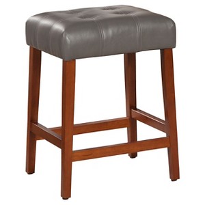 HomePop Tufted Square Barstool - Charcoal, Grey