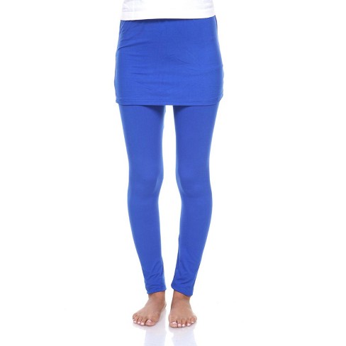 Women's Skirted Leggings Royal Blue Large - White Mark : Target