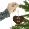 Brown University Bears Logo Heart Love Wood Christmas Tree Holiday Ornament - 3 of 3