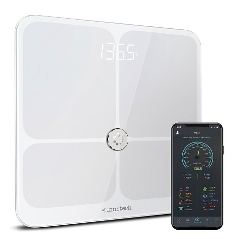 Weight Gurus Bluetooth Body Composition Smart Scale, White, iOS & Android