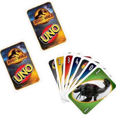 UNO Jurassic World: Dominion Card Game with Movie-Themed Deck