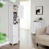 VASAGLE Bathroom Tall, Freestanding Storage Cabinet with Shutter Doors, Drawer, and Removable X-Shaped Stand,Scandinavian Style,White - image 2 of 4