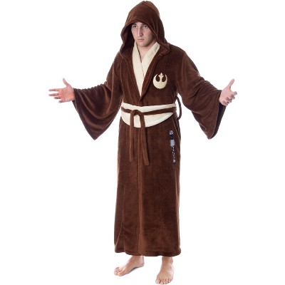 Star Wars Adult Obi-Wan Kenobi Jedi Fleece Robe Bathrobe For Men Women