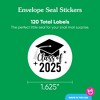 Big Dot of Happiness Class of 2025 Black & White Party Grad Envelope Seal Stickers, Round Circle Stickers Seal, Graduation Envelope Seals - 120 Count - 3 of 4