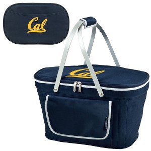NCAA California Golden Bears Folding Soft Sided Cooler Basket with Four Person Picnic Set - 1 of 4