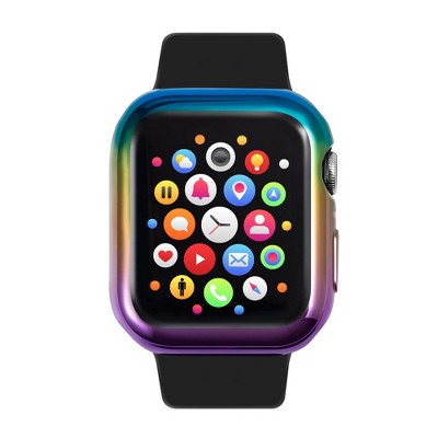 Insten 2 Pack Case Compatible with Apple Watch 44mm Series 6/SE/5/4 - Rugged Cover with Built-in Screen Protector, Gradient Purple and Clear