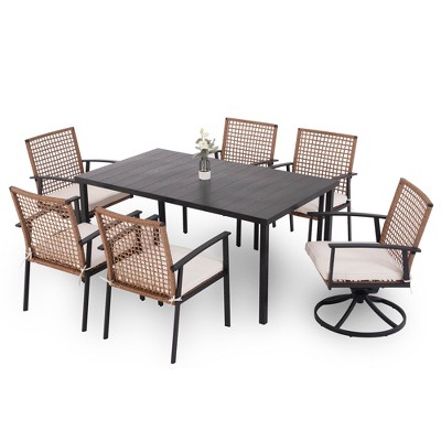 Lausaint Home 6 - Person Rectangular Outdoor Dining Set