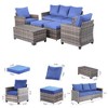 Decksplore 6-Piece All-Weather Wicker Patio Furniture Set & Coffee Table Outdoor Conversation Set with Cushions for Garden, Deck - 4 of 4