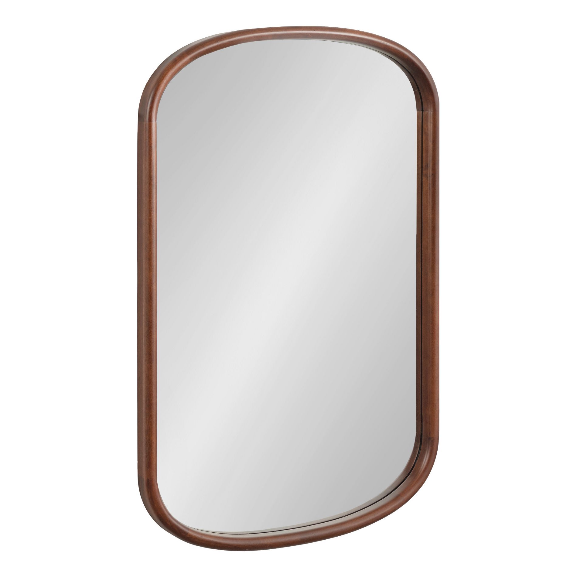 Kate & Laurel All Things Decor 24"X36" Talma Capsule Wall Mirror Walnut Brown