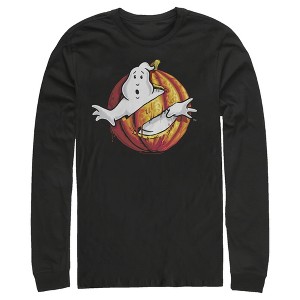 Men's Ghostbusters Halloween Pumpkin Logo Long Sleeve Shirt - 1 of 4