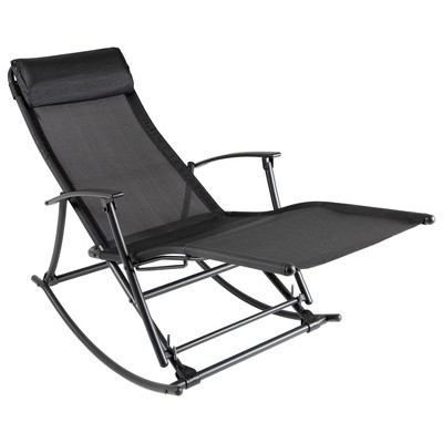 vidaXL Patio Rocking Chair Steel and Textilene Black