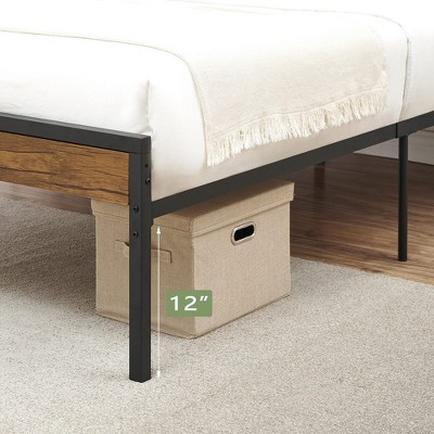 Bed Frame with Wood Headboard and Footboard