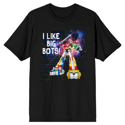 Voltron I Like Big Bots Men’s Black T-shirt
