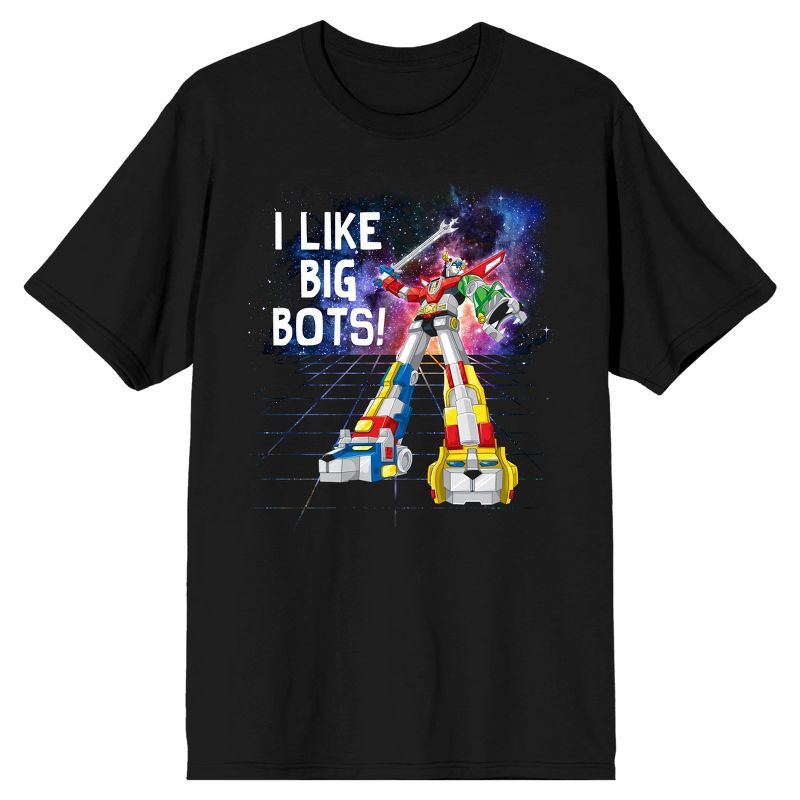 Voltron I Like Big Bots Men's Black T-Shirt Tee Shirt, 1 of 2