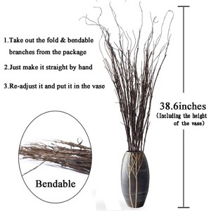Attop 10PCS Lifelike Curly Willow Branches Decorative Dried Artificial Twigs, 30.7 Inches Fake Bendable Sticks Vintage Vines/Stems - 1 of 4