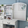 TIRAMISUBEST Fashion Vanity Desk with Mirror and Lights, Vanity Table with 6 Storage Drawers and Open Shelves, Makeup Vanity Set with Cushioned Stool - 4 of 4
