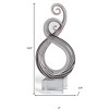 HomeRoots 11" Clear and Brown Murano Glass Modern Abstract Tabletop Sculpture - 3 of 4