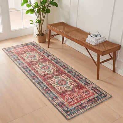 Great Bay Home Vintage Distressed Washable Area Rug