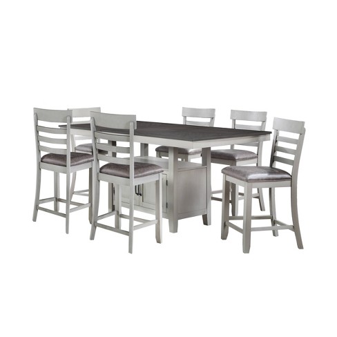 7pc Hyland Dining Set Gray charcoal Steve Silver Co. Target