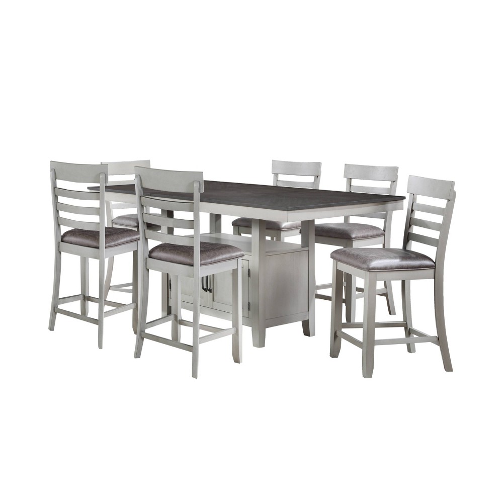 Photos - Dining Table 7pc Hyland Dining Set Gray/Charcoal - Steve Silver Co.