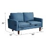 Linen Sofa Modern Couch Comfy Loveseat with Wooden Legs for Living Room, Bedroom, Office - 3 of 4