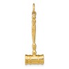 Black Bow Jewelry 14k Yellow Gold Polished 3D Gavel Pendant, 10 x 32mm (3/8 x 1 1/4 In.) - 3 of 4