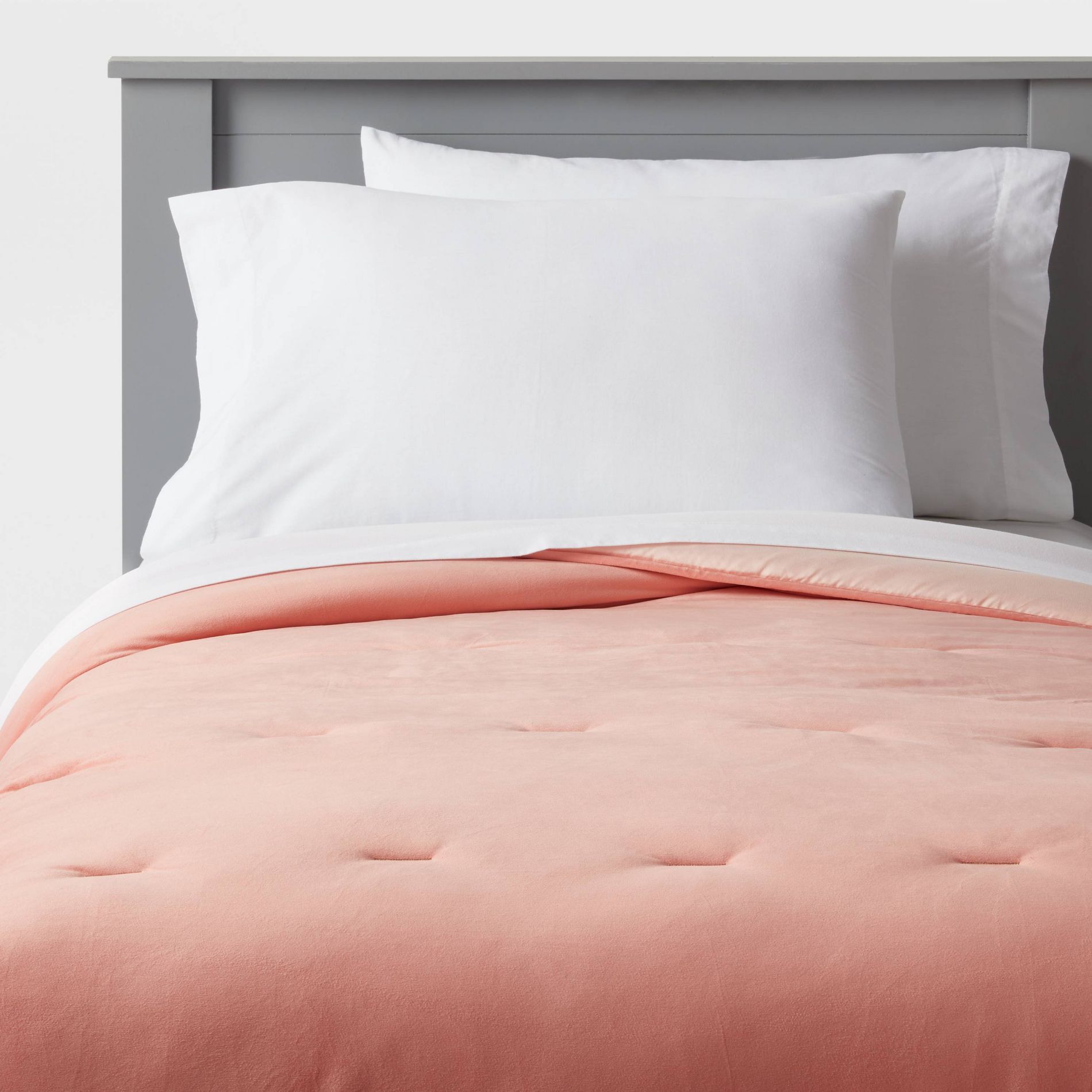 Twin Velvet Kids' Quilt Pink - Pillowfort™: OEKO-TEX Certified, Polyester, Twin Bedding, Solid Pattern, Machine Washable