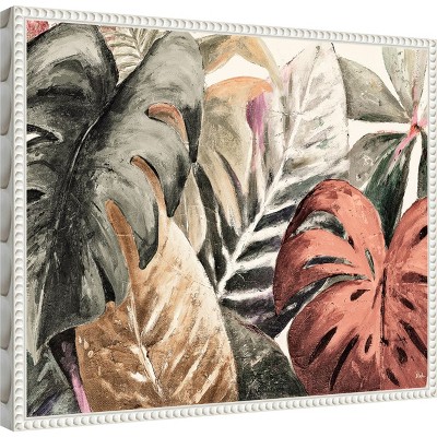 Boho-Chic Botanical Canvas Print with Beaded Frame
