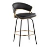 Fixed-Height 360° Swivel Counter Stools with Upholstered Seats and Metal Frame (Set of 2) for Kitchen or Bar Area - 2 of 4