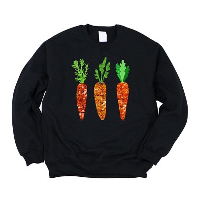 Simply Sage Market Women's Graphic Sweatshirt Sequins Carrots  - S - Midnight