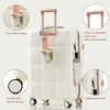 Gulches Luggage Sets 3 Piece, 20-inch with USB Port and front opening design,  ABS Hard Shell Luggage with Spinner Wheels, Cup Holder, white - 4 of 4