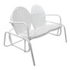 Northlight 48.25" Outdoor Retro 2-Person Metal Tulip Double Glider Patio Chair, White - 3 of 4