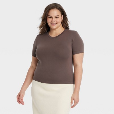 Women's Slim Fit Short Sleeve Seamless Baby T-Shirt - A New Day™